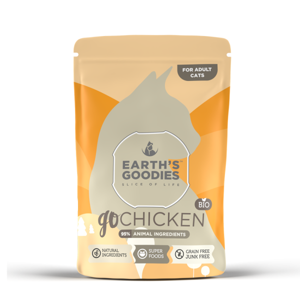 Earth Goodies Υγρή Τροφή Γάτας Οργανικό Κοτόπουλο και Superfoods 85gr