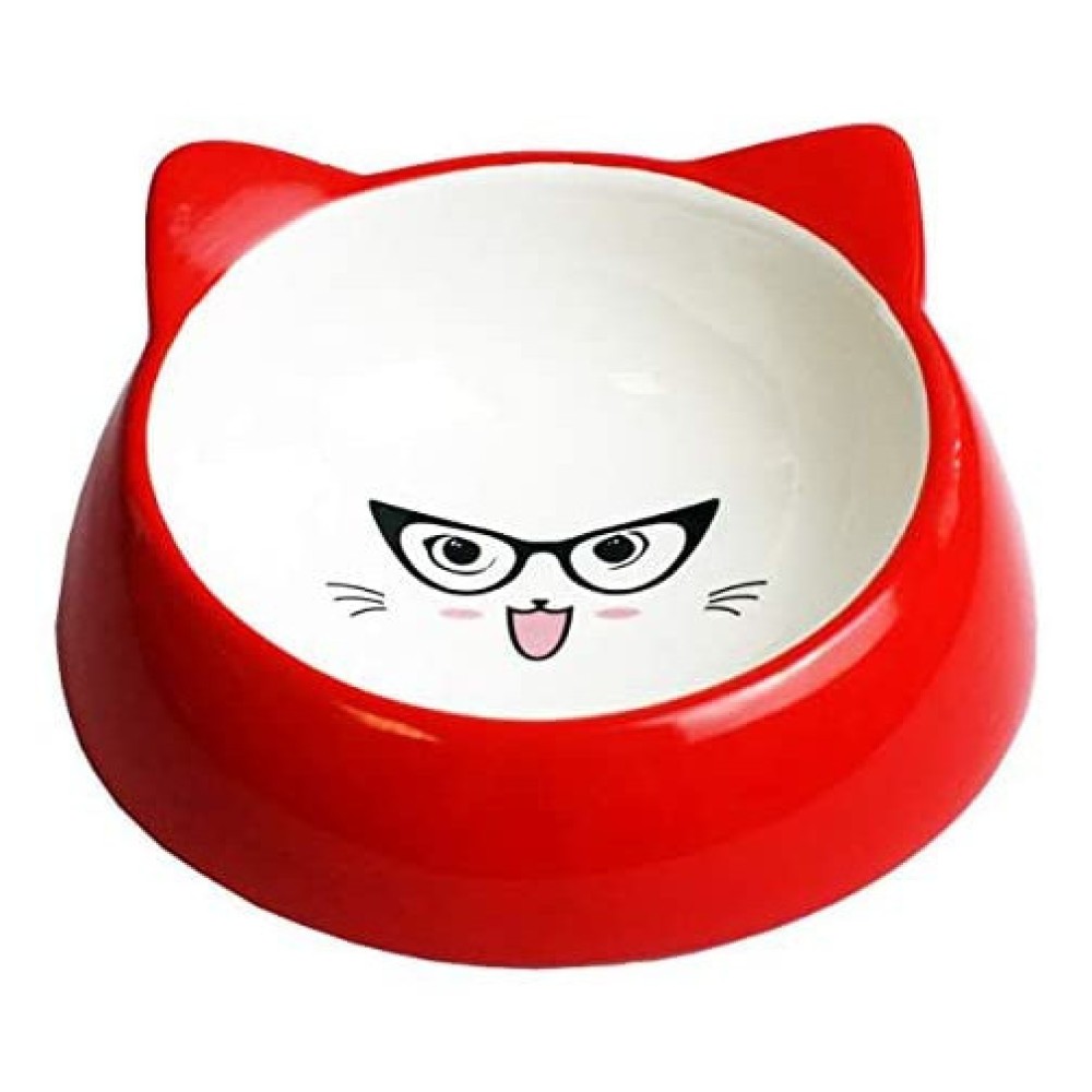 Happy Pet Κεραμικό Μπολ Φαγητού & Νερού για Γάτα Specs Red 15x15x7cm