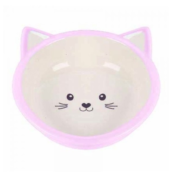 Happypet Kitten Κεραμικό Μπολ Γάτας Φαγητού & Νερού Ροζ 200ml