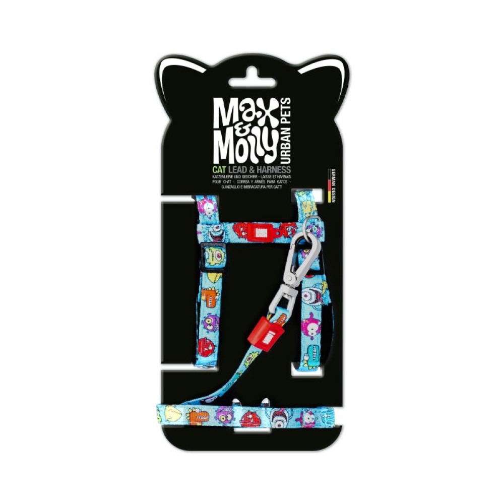 Σετ Επιστήθιο Γάτας με Οδηγό Max & Molly Little Monster One Size