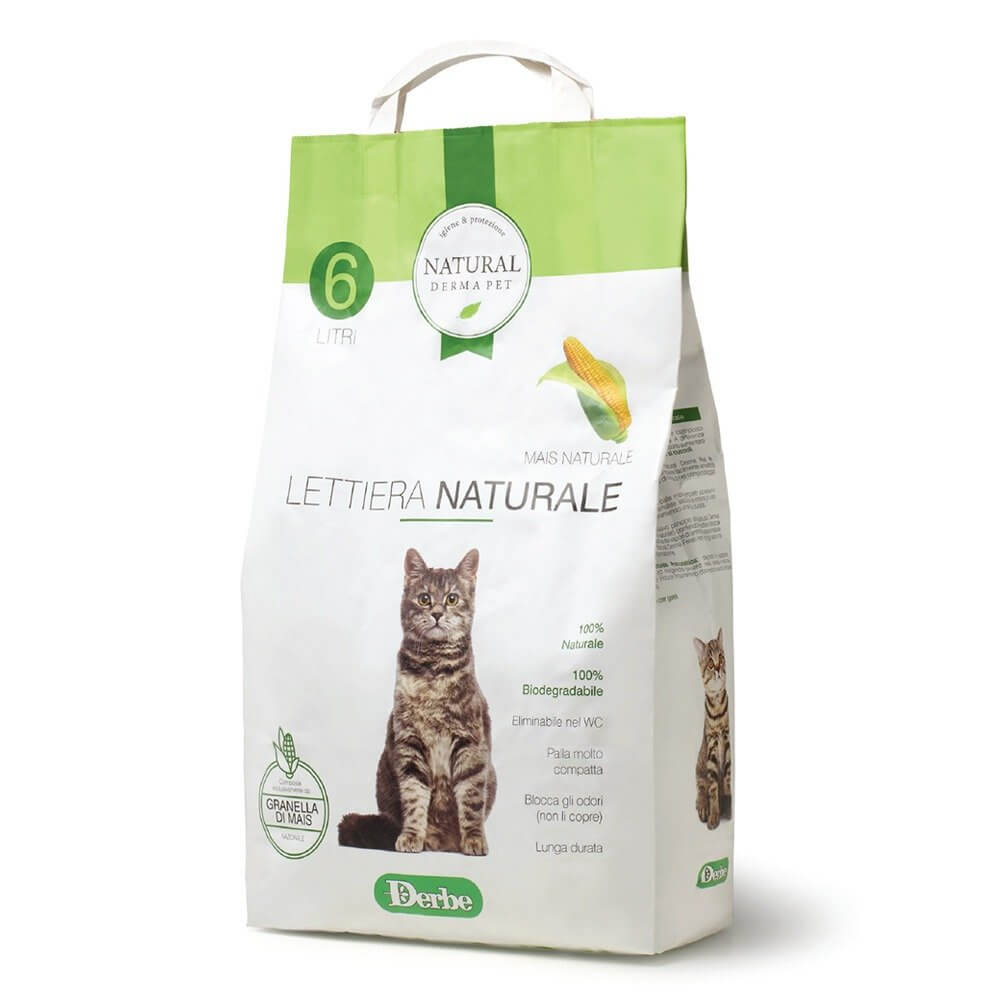 Natural Derma Pet Βιοδιασπώμενη Άμμος Υγιεινής για Γάτες από Καλαμπόκι 2,85kg