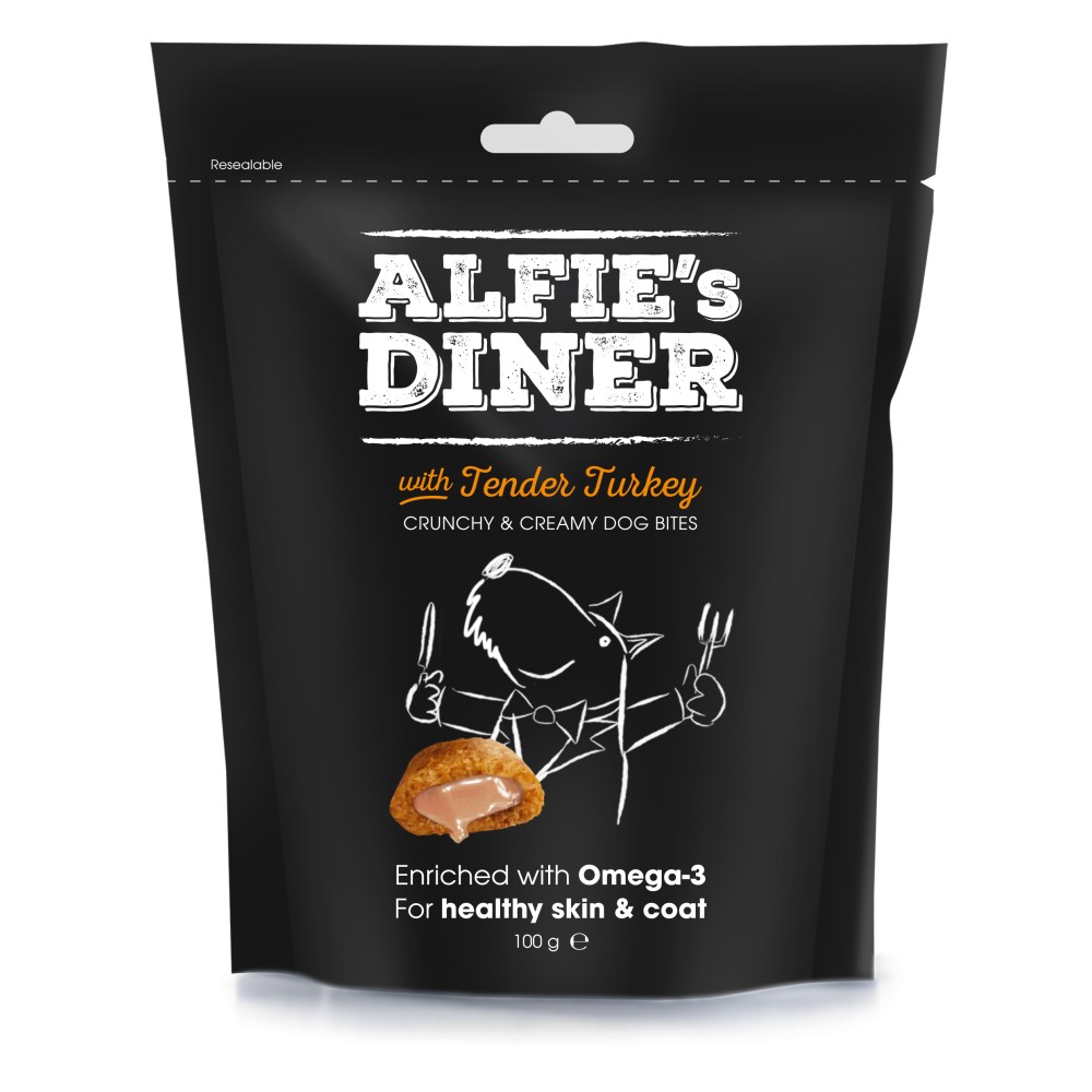 Λιχουδιές Σκύλου Alfie's Diner με Τρυφερή Γαλοπούλα 100g