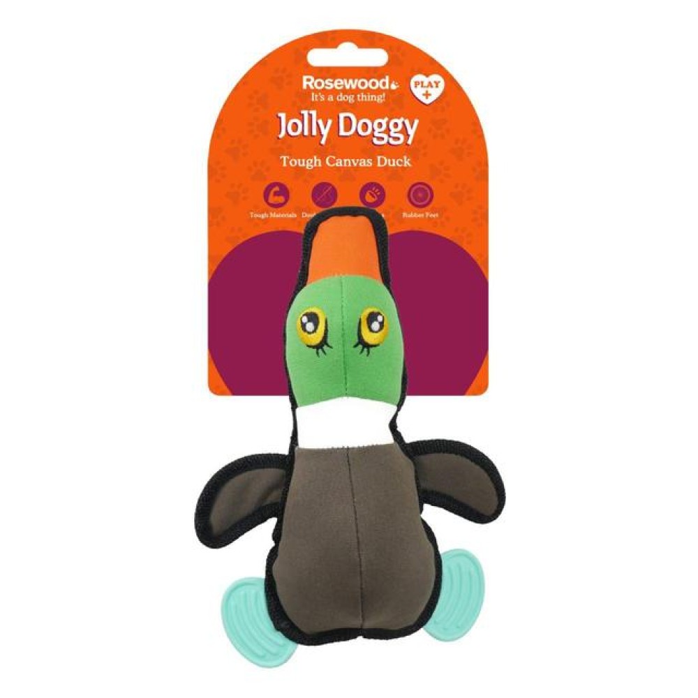 Παιχνίδι Σκύλου Jolly Doggy Tough Canvas Duck with Rubber Feet