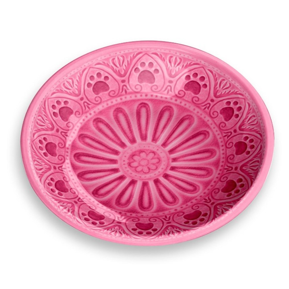 Μπολ Φαγητού - Νερού για Κατοικίδια Paw Print Medallion Pink Saucer 177ml