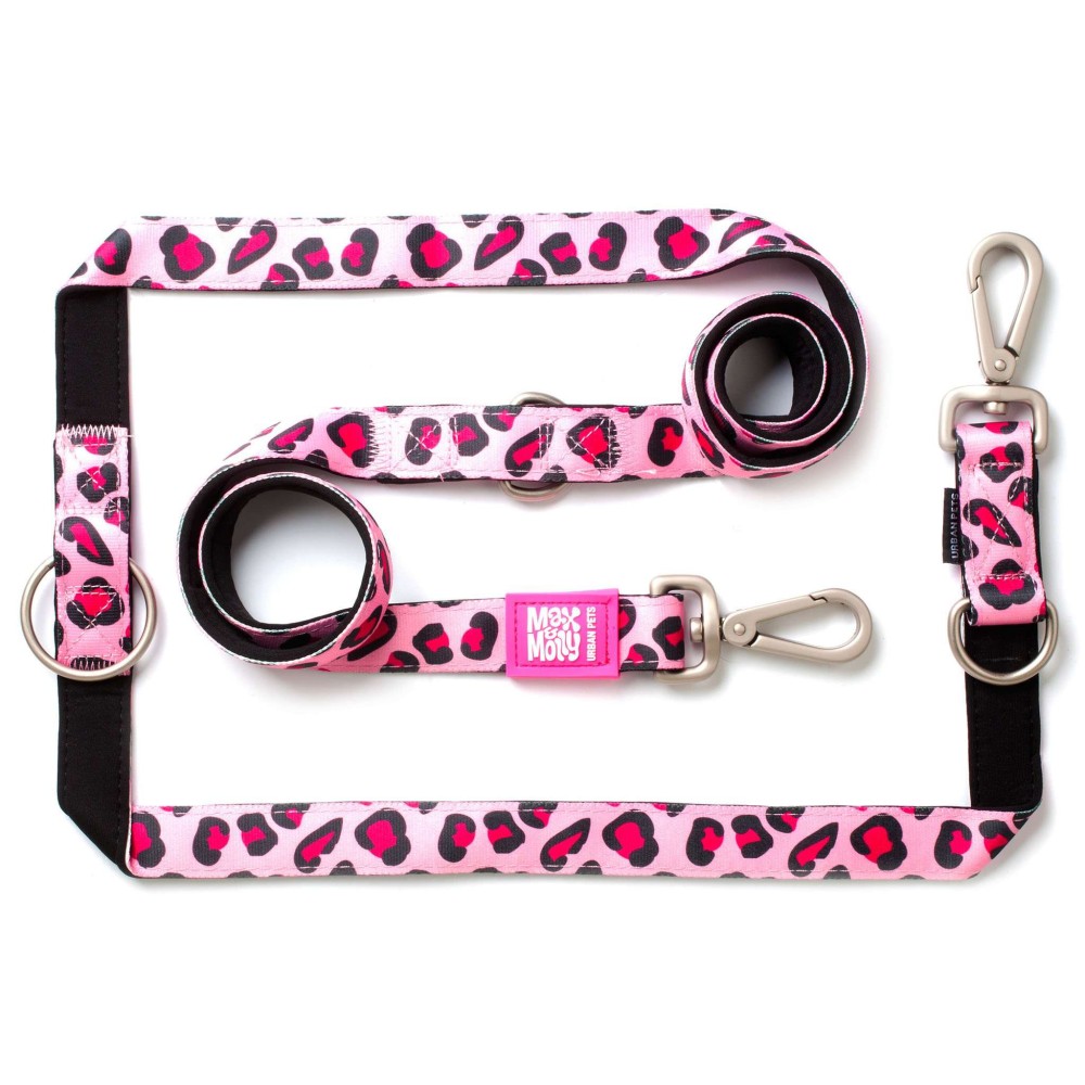 Οδηγός Περιπάτου Σκύλου Max & Molly Multi Function Leopard Pink