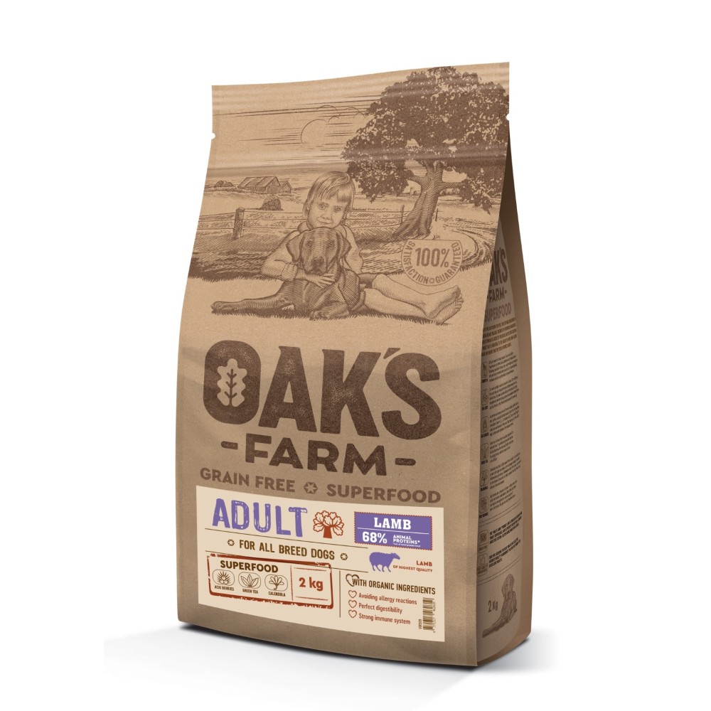 Oak's Farm Grain Free All Adult Αρνί 2-12kg
