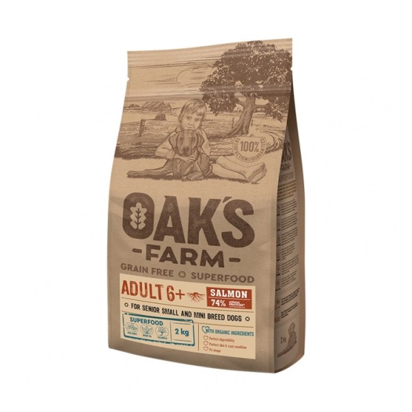 Oak's Farm Grain Free Small Adult 6+ Σολομός