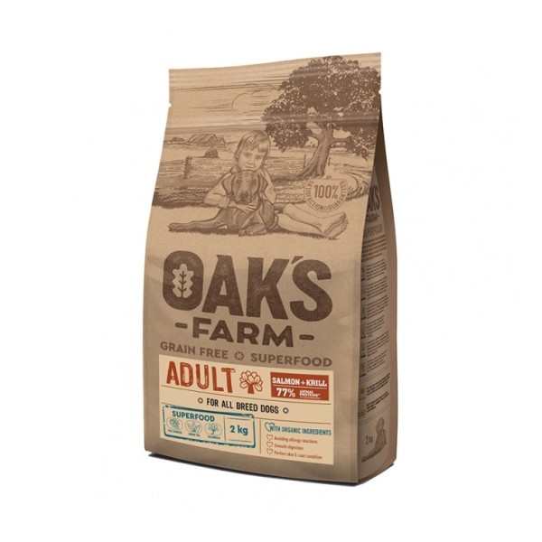 Oak's Farm Grain Free All Adult Σολομός με Κριλ