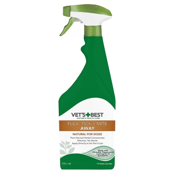 Vet's Best Φυτικό Αντιπαρασιτικό Spray Κατοικιδίου ενάντια σε Τσιμπούρια, Ψύλλους και Ακάρεα 500ml
