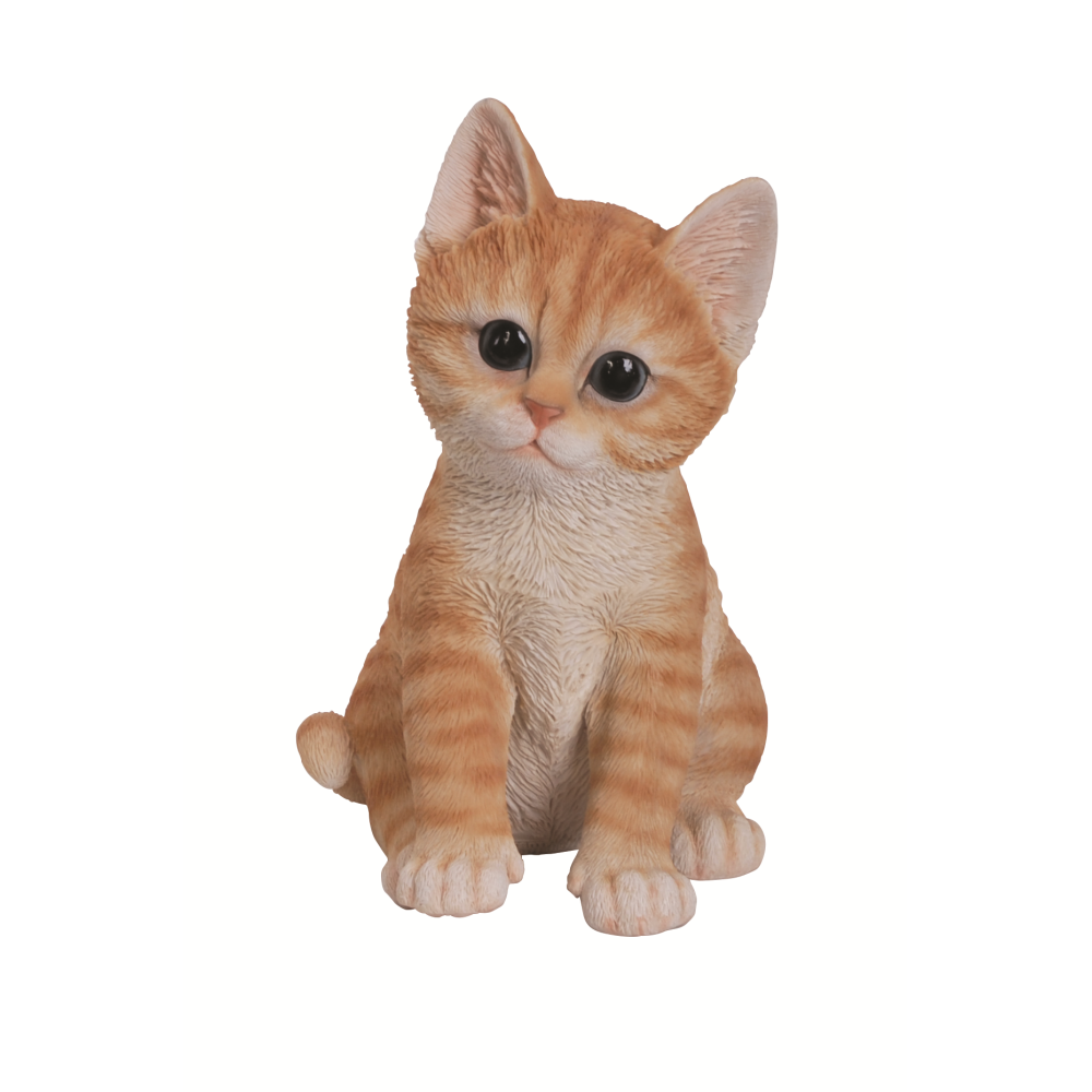 Διακοσμητικό Ομοίωμα Γάτας από Ρητίνη Real Life Kitten Ginger 17cm
