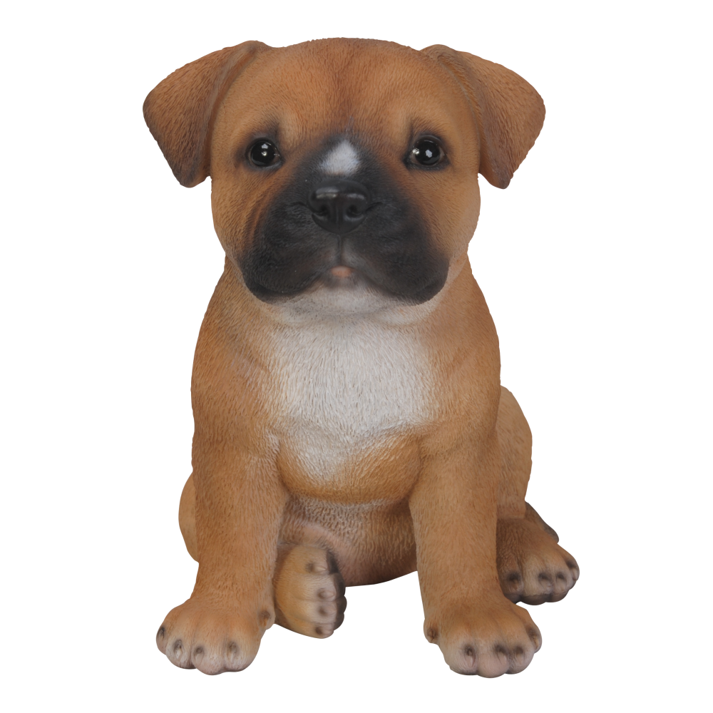 Διακοσμητικό Ομοίωμα Σκύλου από Ρητίνη Real Life Staffordshire Puppy 16cm