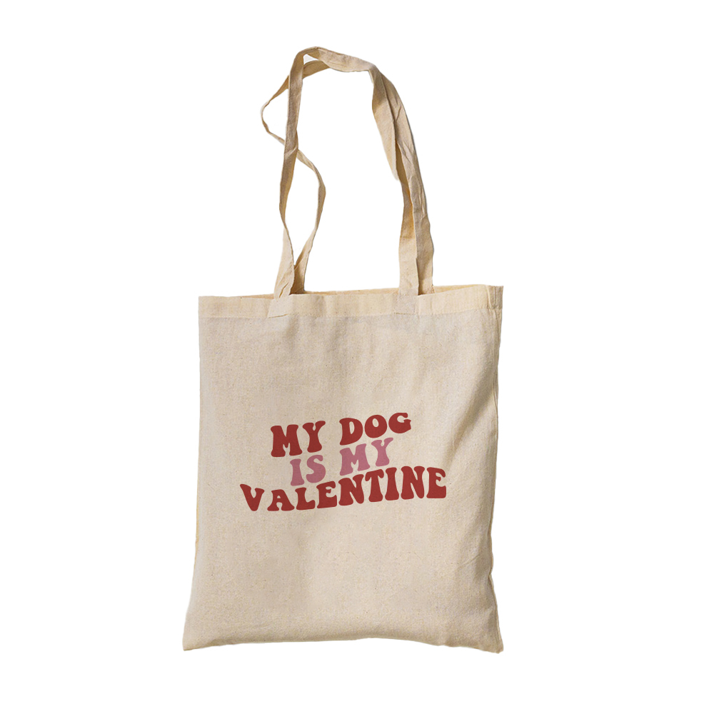 Οικολογική Βαμβακερή Τσάντα Shopper My Dog Is My Valentine