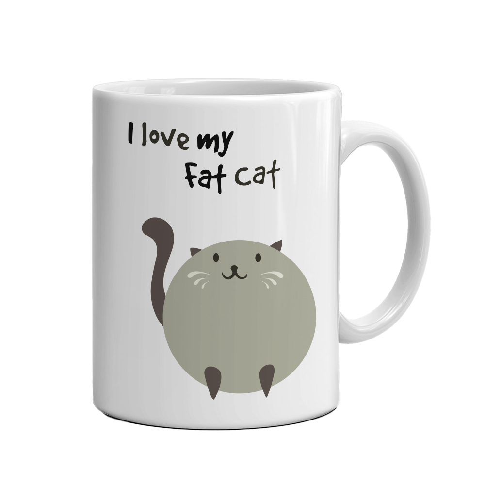 Κούπα από Πορσελάνη I Love My Fat Cat