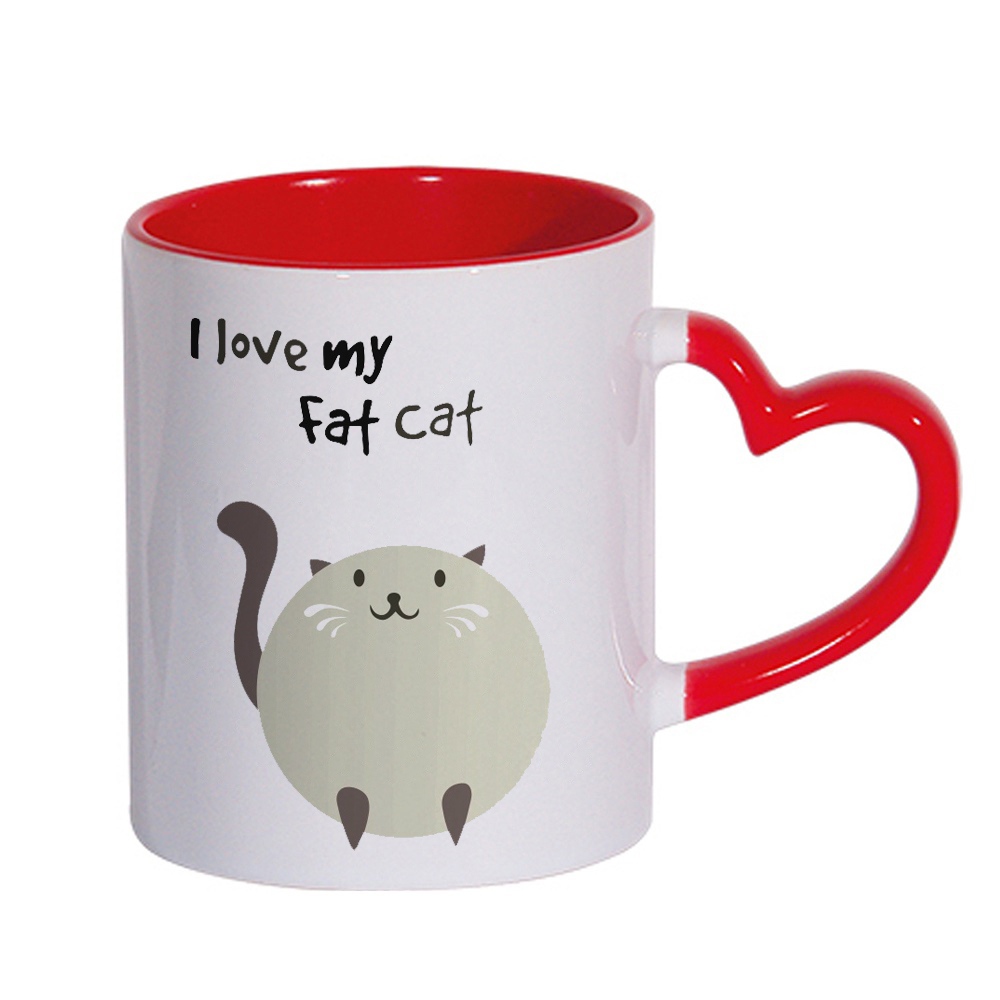 Κούπα από Πορσελάνη I Love My Fat Cat Valentine's Edition