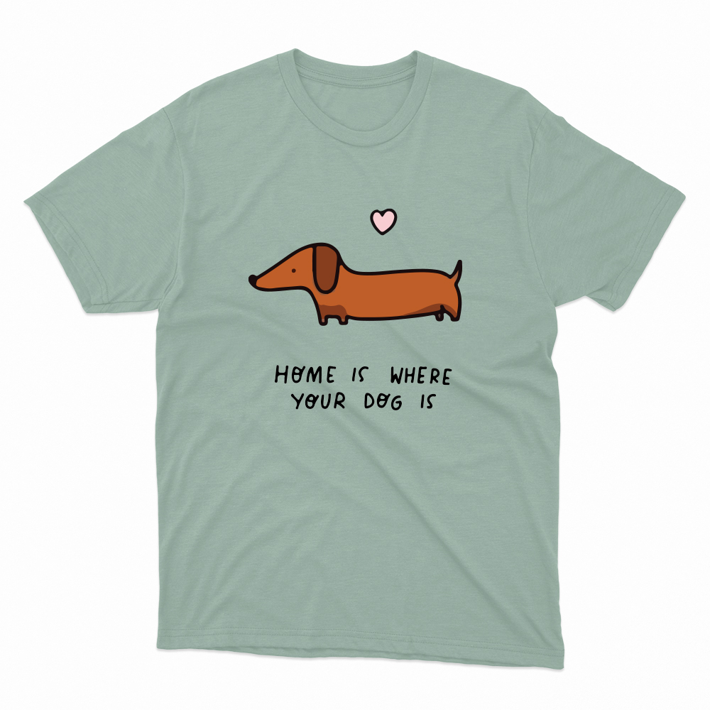 Unisex Οργανικό Πράσινο T-shirt Home Is Where Your Dog Is