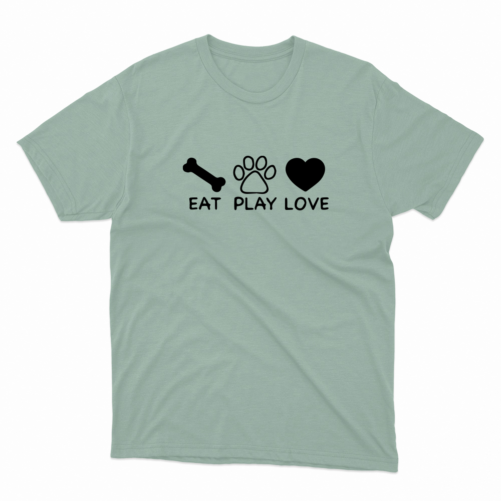 Unisex Οργανικό Πράσινο T-shirt Eat Play Love