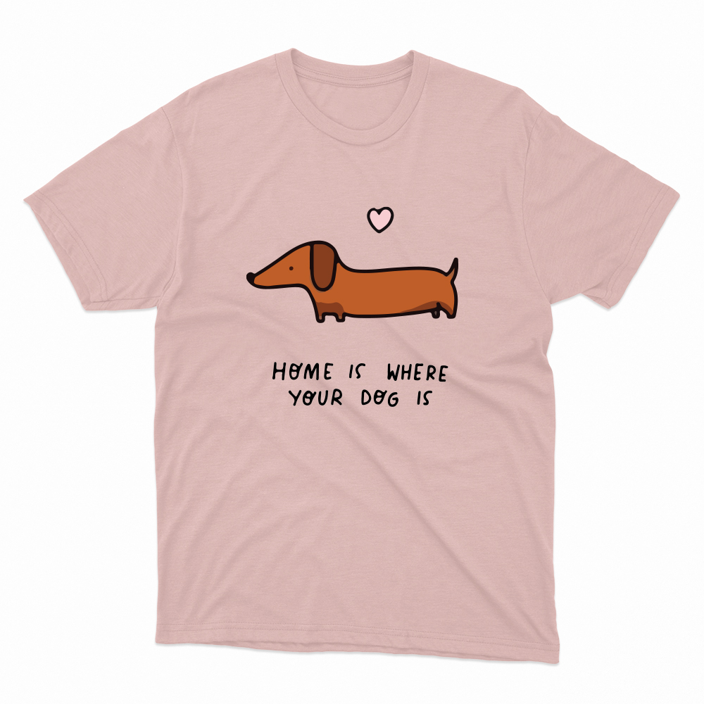 Unisex Οργανικό Ροζ T-shirt Home Is Where Your Dog Is