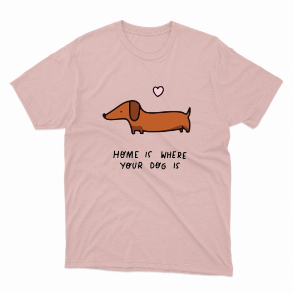 Unisex Οργανικό Μαύρο T-shirt Home is Where Your Dog Is