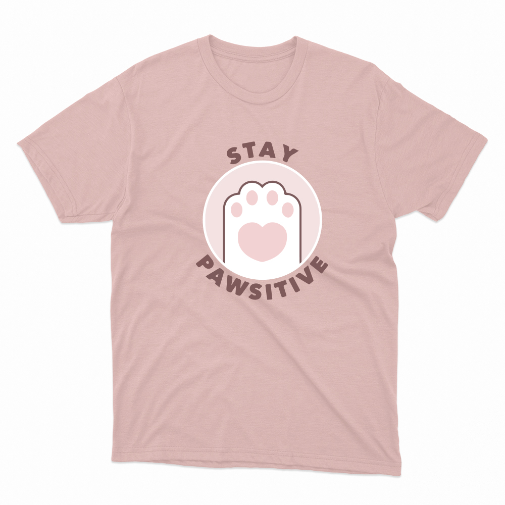 Unisex Οργανικό Ροζ T-shirt Stay Pawsitive