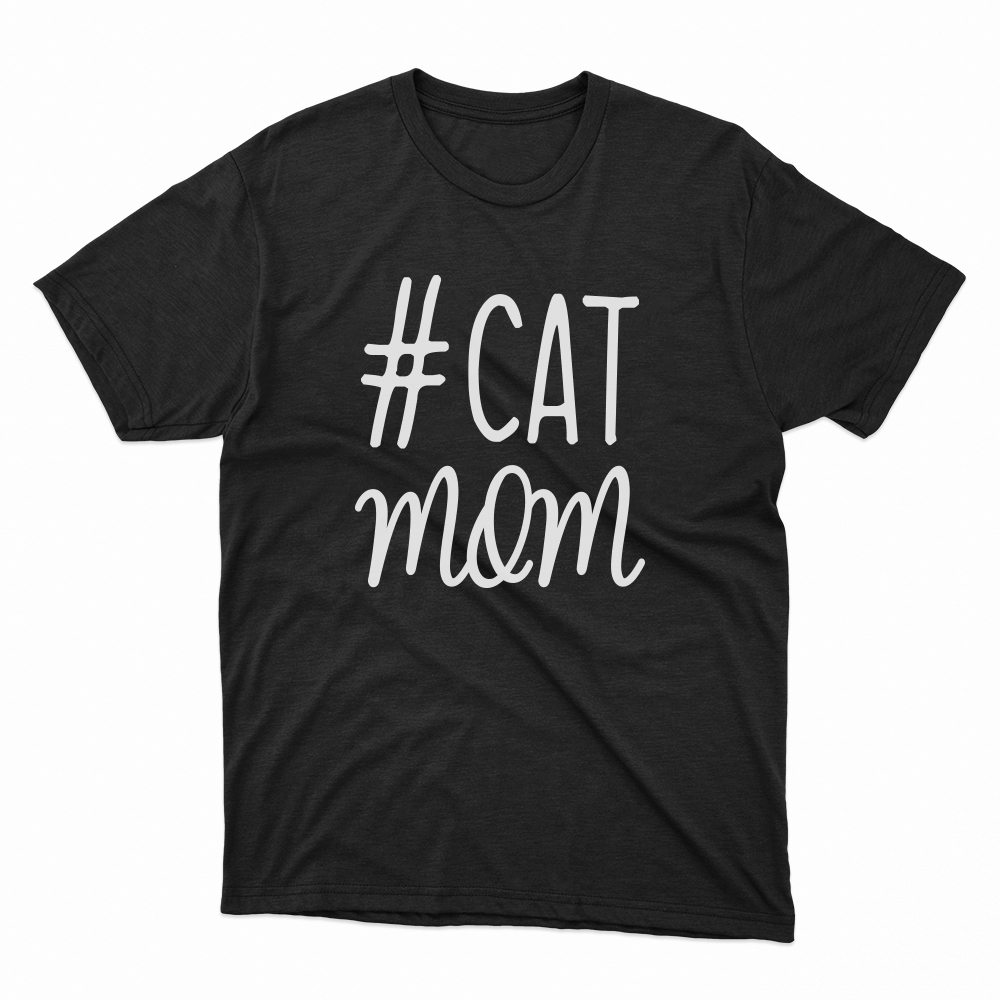 Unisex Οργανικό Μαύρο T-shirt Cat Mum