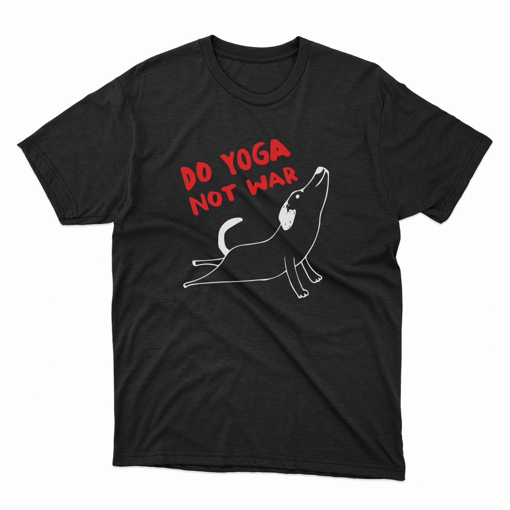Unisex Οργανικό Μαύρο T-shirt Do Yoga Not War