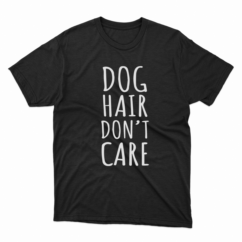 Unisex Οργανικό Μαύρο T-shirt Dog Hair Don't Care 