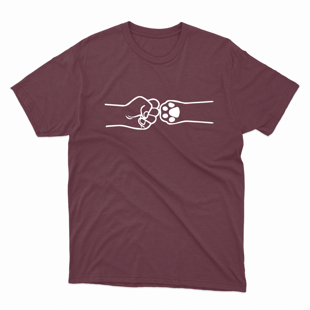 Unisex Οργανικό Μπορντό T-shirt Paw Punch
