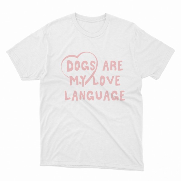 Unisex Οργανικό Λευκό T-shirt Dogs Are My Love Language