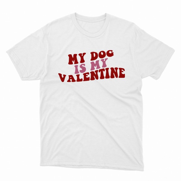 Unisex Οργανικό Λευκό T-shirt My Dog is My Valentine