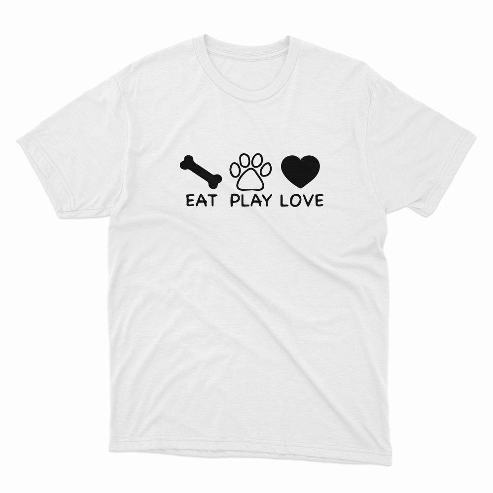 Unisex Οργανικό Λευκό T-shirt Eat Play Love