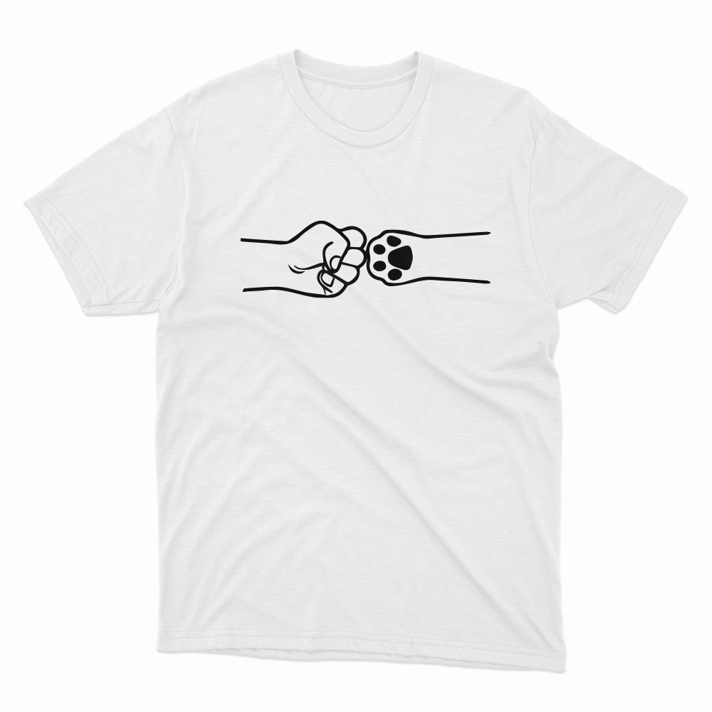 Unisex Οργανικό Λευκό T-shirt Paw Punch