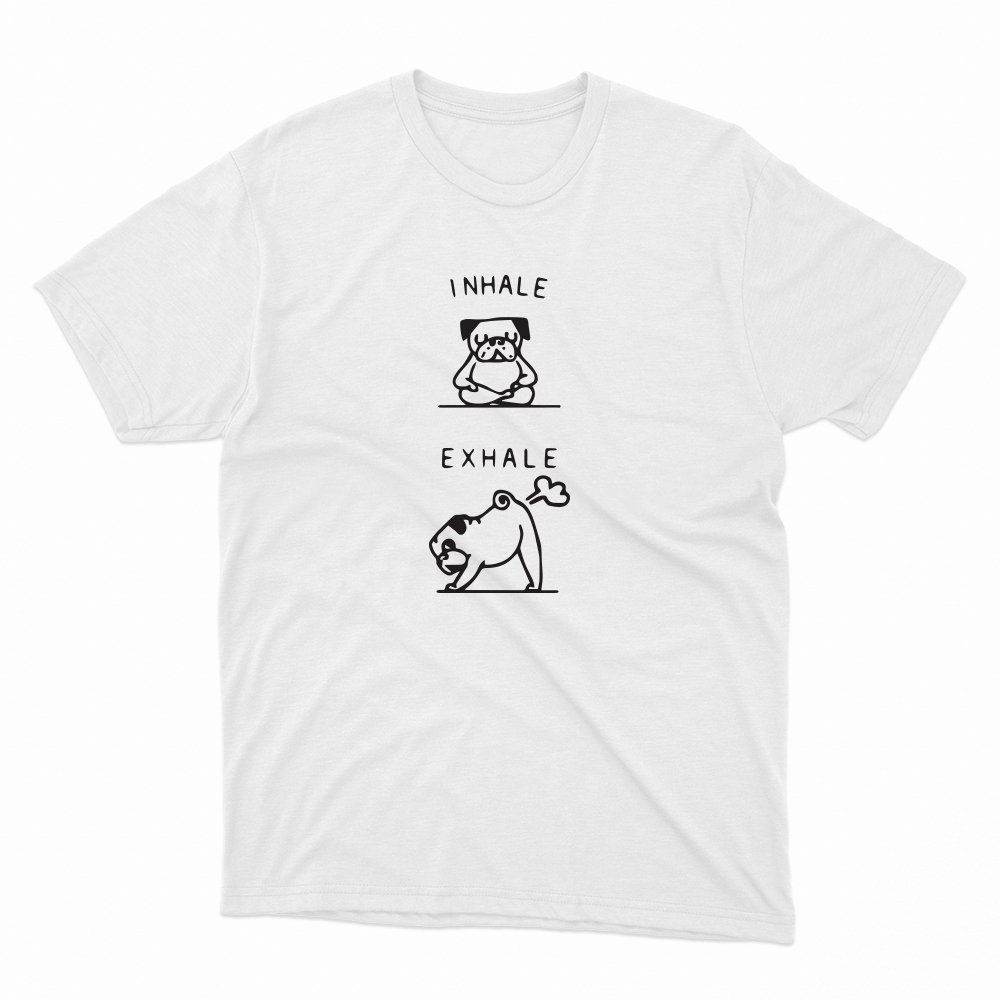 Unisex Οργανικό Λευκό T-shirt Inhale Exhale