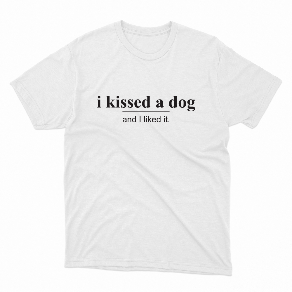 Unisex Οργανικό Λευκό T-shirt I Kissed a Dog