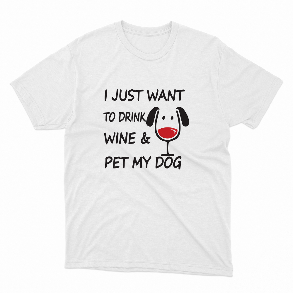 Unisex Οργανικό Λευκό T-shirt I Just Want to Drink Red Wine